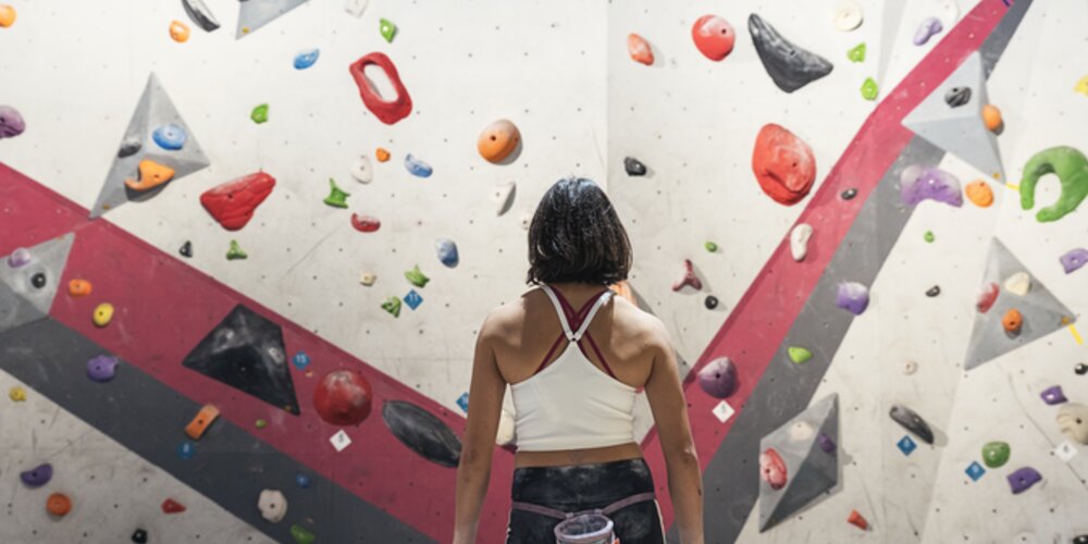 Climbing Wall Woman