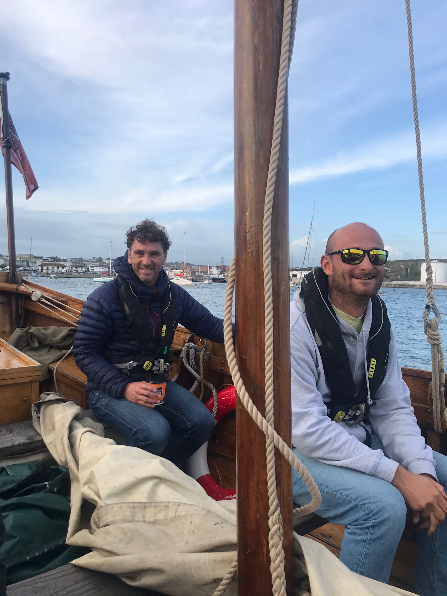 two men on a boat